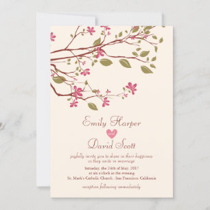 Faire-part de mariage de la branche de la fleur de