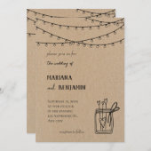 Faire-part de mariage de la branche de pin vert ru (Devant / Derrière)