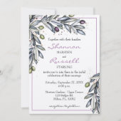 Faire-part de mariage de la branche d'olive (Devant)