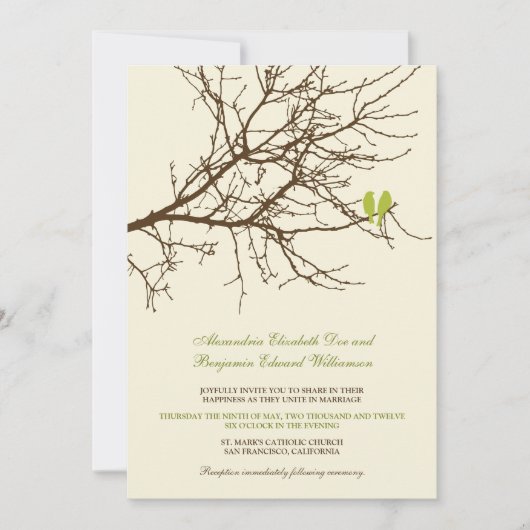 Faire-part de mariage de la branche Inséparable (b (Devant)