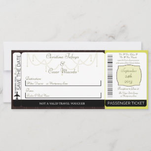 Faire-part de mariage de la carte d'embarquement v