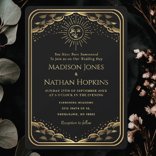 Faire-part de mariage de la carte Tarot Sun Moon B