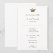 Faire-part de mariage de la Couronne (Devant / Derrière)
