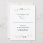 Faire-part de mariage de la couronne de gypsophila (Dos)