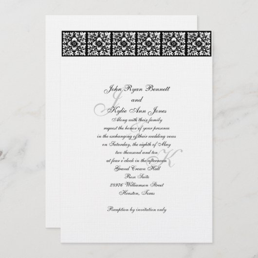 Faire-part de mariage de la cravate noire (Devant / Derrière)