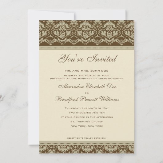 Faire-part de mariage de la dentelle antique Vinta (Devant)