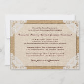 Faire-part de mariage de la dentelle blanche de Bu (Dos)