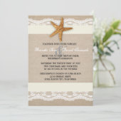 Faire-part de mariage de la dentelle de Burlap (Debout devant)