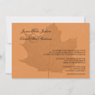 Faire-part de mariage de la feuille de beauté natu