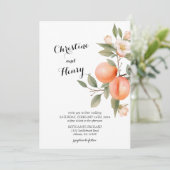 Faire-part de mariage de la fleur de pêche (Debout devant)