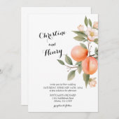 Faire-part de mariage de la fleur de pêche (Devant / Derrière)