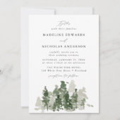 Faire-part de mariage de la forêt de pins rustique (Devant)