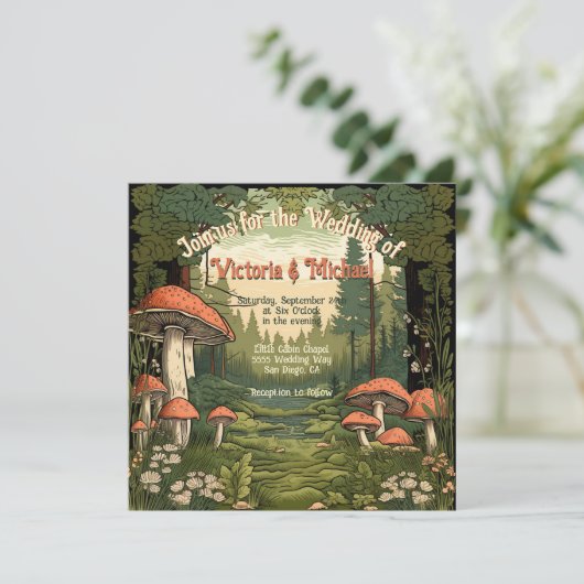 Faire-part de mariage de la forêt de Toadstool (Debout devant)