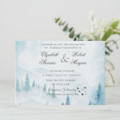 Faire-part de mariage de la forêt d'hiver (Debout devant)