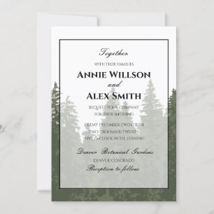 Faire-part de mariage de la forêt verte