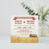 Faire-part de mariage de la grange rouge (Debout devant)