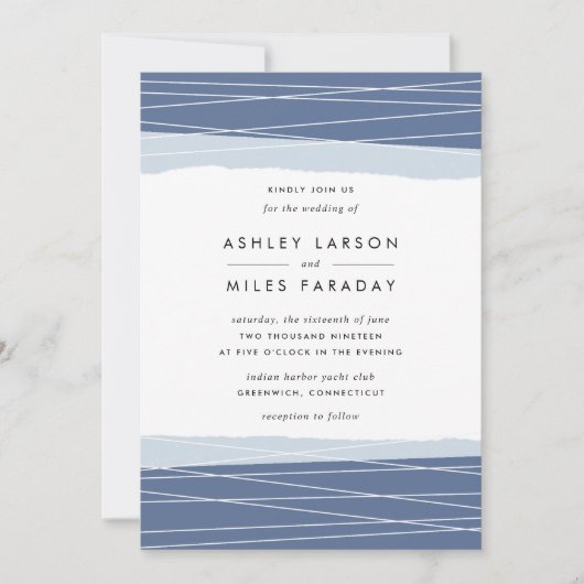 Faire-part de mariage de la ligne | Ardoise (Devant)