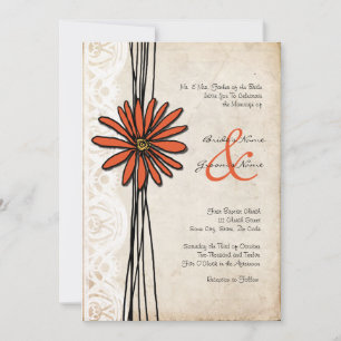 Faire-part de mariage de la marée orange Vintage