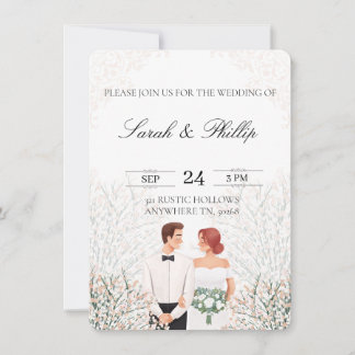 Faire-part de mariage de la mariée et de la chambr