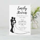 Faire-part de mariage de la mariée et de la chambr (Debout devant)