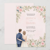 Faire-part de mariage de la mariée et du marié Flo (Devant / Derrière)