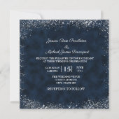 Faire-part de mariage de la marine Blue White Star (Devant)