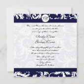 Faire-part de mariage de la Marine Damask Swils (Devant)