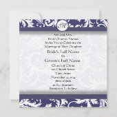 Faire-part de mariage de la Marine Damask Swils (Devant)