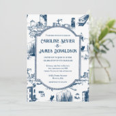 Faire-part de mariage de la marine de Boston Toile (Debout devant)