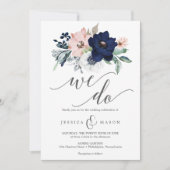 Faire-part de mariage de la marine en fleurs (Devant)