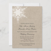Faire-part de mariage de la neige de Burlap (Devant)