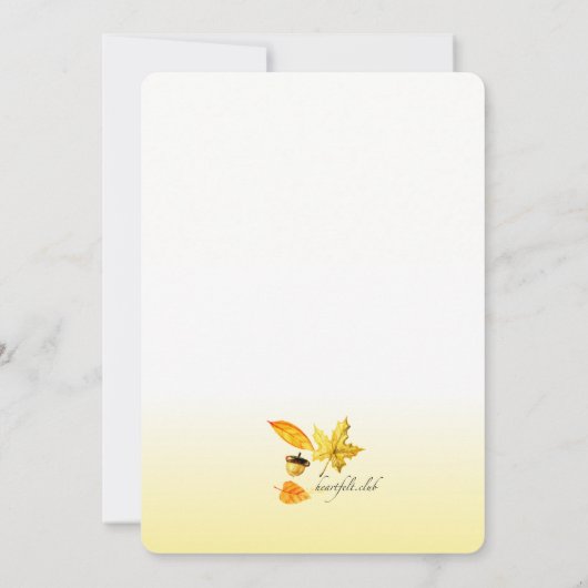 Faire-part de mariage de la palette d'automne (Dos)