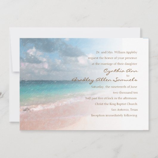 Faire-part de mariage de la plage (Devant)