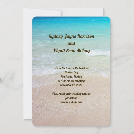 Faire-part de mariage de la plage (Devant)