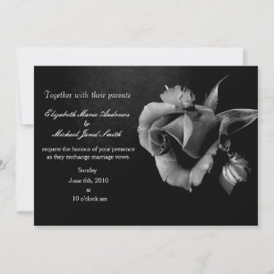 Faire-part de mariage de la Rose noire et blanche