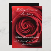 faire-part de mariage de la Rose rouge. (Devant / Derrière)