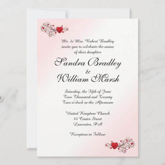 Faire-part de mariage de la Saint-Valentin (Devant)