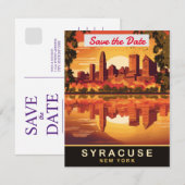 Faire-part de mariage de la skyline de Syracuse Ne (Devant / Derrière)