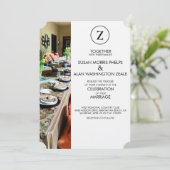 Faire-part de mariage de la table de banquets mono (Debout devant)