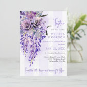 Faire-part de mariage de la Wisteria romantique (Debout devant)