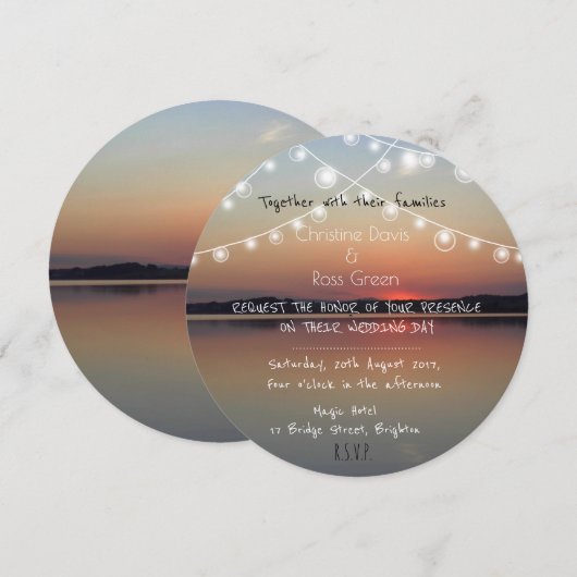 Faire-part de mariage de lac romantique personnali (Devant / Derrière)