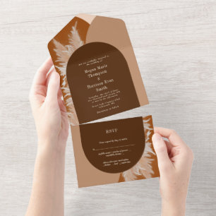 Faire-part de mariage de laiton et d'arcades foncé