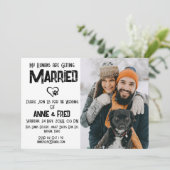 Faire-part de mariage de l'amant animal de chien (Debout devant)