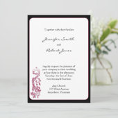 Faire-part de mariage de l'angle arrondi rose de l (Debout devant)
