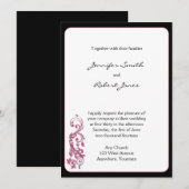 Faire-part de mariage de l'angle arrondi rose de l (Devant / Derrière)