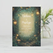 Faire-part de mariage de lanterne forestière encha (Debout devant)