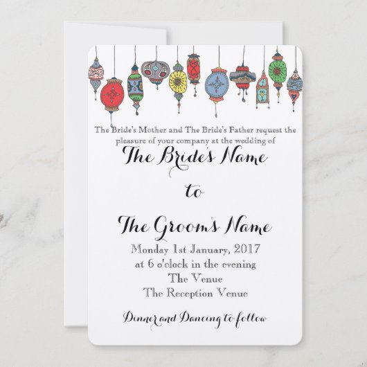 Faire-part de mariage de Lanternes magiques maroca (Devant)