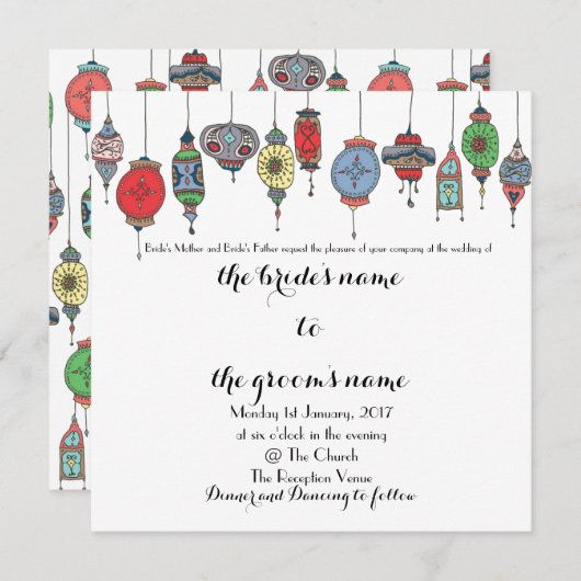 Faire-part de mariage de Lanternes magiques maroca (Devant / Derrière)
