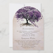 Faire-part de mariage de l'arbre à feuilles en for (Dos)