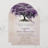 Faire-part de mariage de l'arbre à feuilles en for (Devant / Derrière)